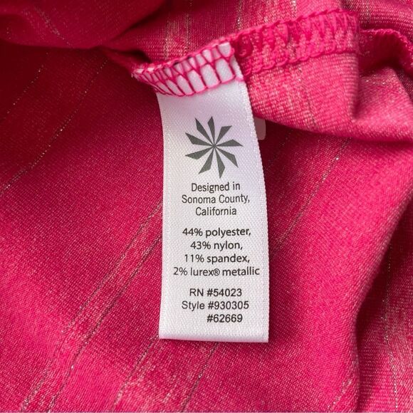 Athleta Pink Shimmer Stripe Dory Dolman Tunic Top - Size: Small - Picture 4 of 6